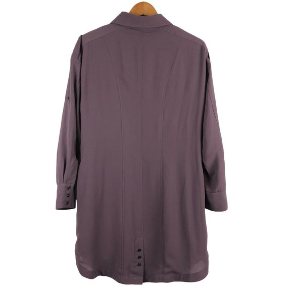 BCBGeneration Women's Size Small Lavender Shadow Collared Roll Tab Shirt Dress - Picture 2 of 10